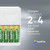 AA Battery Charger Plug - 2100 mAh - AAA Charging - 4 x AA Batteries included