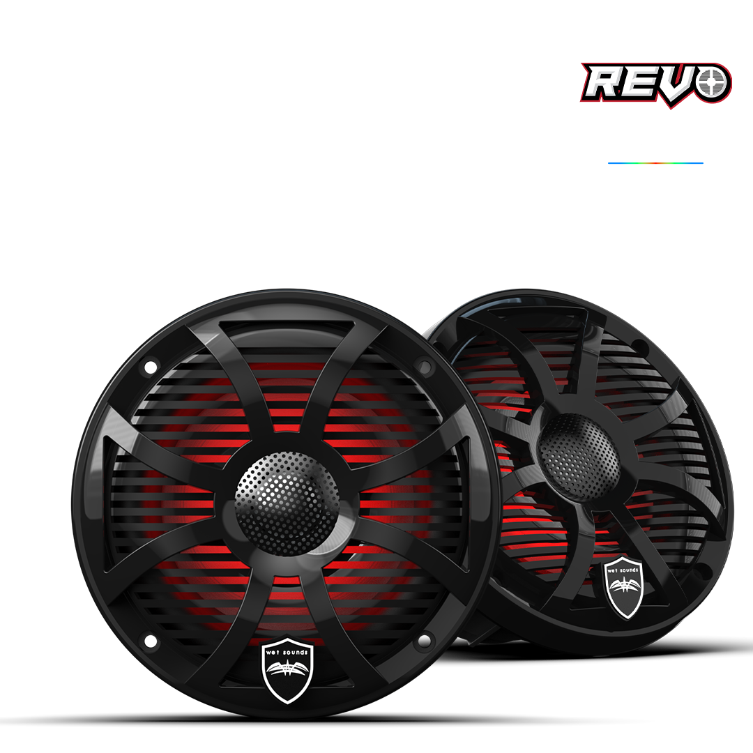 REVO SW-B V3 REVO Series High-Output Component Style Coaxial  Speakers w/ SW-Black RGB Grilles
