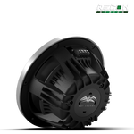 Wet Sounds RECON 10 subwoofer with XS-Silver grille installed under boat seat