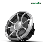 Marine free air subwoofer RECON 10 with silver grille for infinite baffle setups