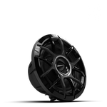 Close up of ZERO 6.5 black speaker with composite cone and horn tweeter