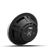 Close-up of ZERO 10 2Ω subwoofer with composite cone and white XZ grille detail