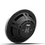 Close-up of ZERO 12 2Ω subwoofer with composite cone and white XZ grille detail