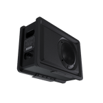 Wet Sounds 6.5 inch ported subwoofer enclosure showing quick connect wiring in lower left view Wet Sounds 6.5 inch ported subwoofer enclosure showing quick connect wiring in lower left view