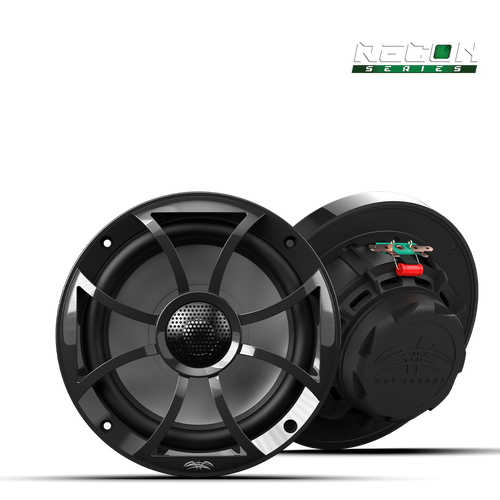 Wet Sounds RECON 6 marine speaker with XS-Black grille front view