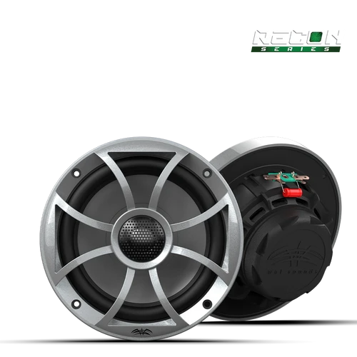 Wet Sounds RECON 6 marine speaker with XS-Silver grille front view