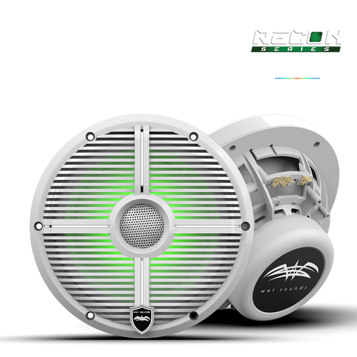Wet Sounds RECON 8 XW-White marine speaker with RGB LED grille lighting