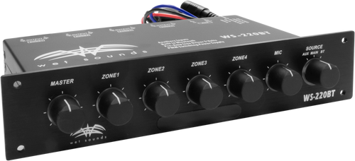 WS-220 BT | Wet Sounds™ Marine 4-Zone Level Controller w/ Integrated Bluetooth®