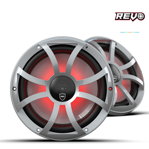 Wet Sounds™ REVO Series 10-inch High-Output Component Style Coaxial Speakers w/ XS-Silver RGB Grilles