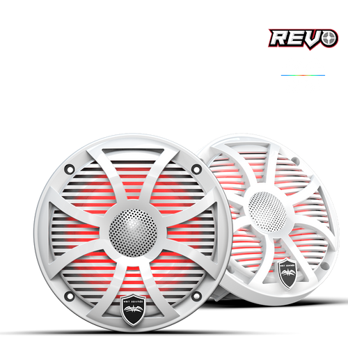 REVO Series 6.5-inch High-Output Component Style Coaxial Speakers w/ SW-White RGB Grilles