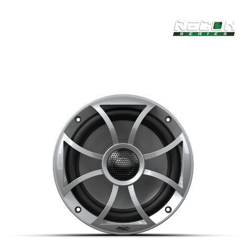 Wet Sounds RECON 6 with silver grille installed in marine audio system