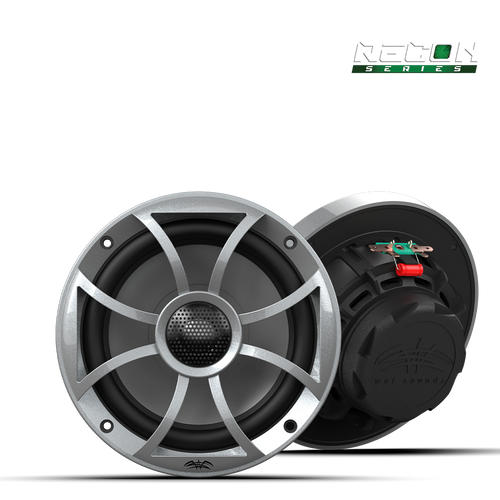 Wet Sounds RECON 6 marine speaker with XS-Silver grille front view