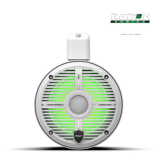 Wet Sounds™ 6.5-Inch Coaxial Tower Speakers w/ XW-White RGB Grilles - Front Green