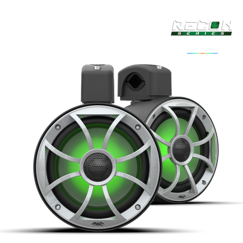 Wet Sounds 6.5-Inch Coaxial Tower Speakers w/ XS-Silver RGB Grilles - Hero