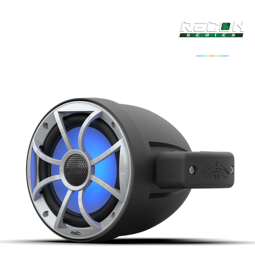 Wet Sounds 6.5-Inch Coaxial Tower Speakers w/ XS-Silver RGB Grilles - Front Left Blue