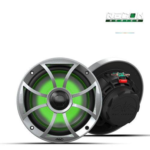 Wet Sounds™ RECON™ Series 6.5-inch High-Output Component Style Coaxial Speakers w/ XS-Silver RGB Grilles Hero