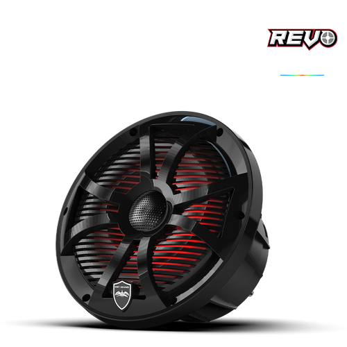 REVO Series 8-inch High-Output Component Style Coaxial Speakers w/ SW-Black RGB Grilles REVO Series 8-inch High-Output Component Style Coaxial Speakers w/ SW-Black RGB Grilles