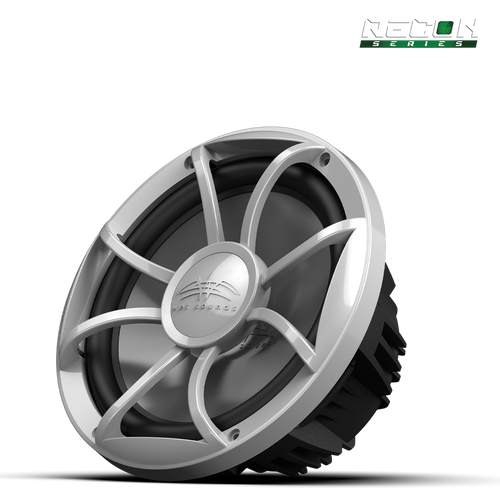 Marine free air subwoofer RECON 10 with silver grille for infinite baffle setups