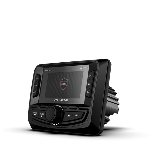 WS-MC-20 | Wet Sounds Compact 2-Zone Media Receiver Source Unit with SiriusXM-Ready® and NMEA 2000 Connectivity Front Left View WS-MC-20 | Wet Sounds Compact 2-Zone Media Receiver Source Unit with SiriusXM-Ready® and NMEA 2000 Connectivity Front Left View