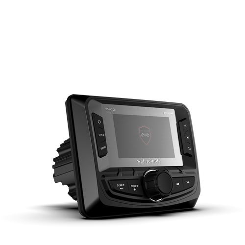 WS-MC-20 | Wet Sounds Compact 2-Zone Media Receiver Source Unit with SiriusXM-Ready® and NMEA 2000 Connectivity Front Right View WS-MC-20 | Wet Sounds Compact 2-Zone Media Receiver Source Unit with SiriusXM-Ready® and NMEA 2000 Connectivity Front Right View