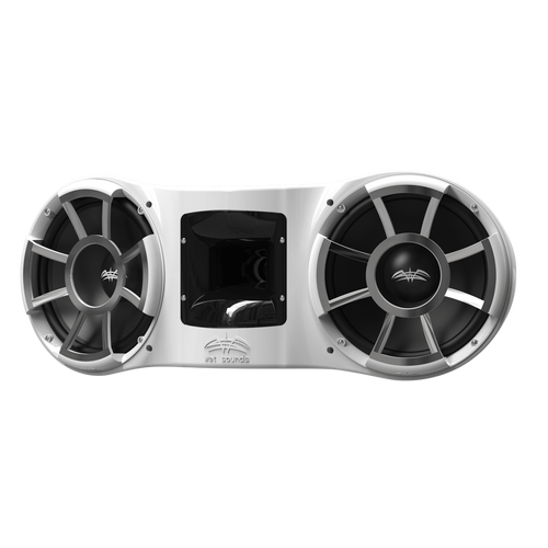 REV 410 W-X V2 | Wet Sounds Revolution Series Dual 10" White Tower Speaker with X Mount Kit Front Left