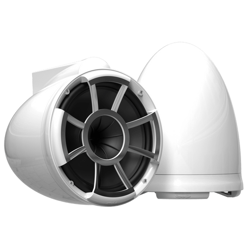 REV 10 W-X V2 | Wet Sounds Revolution Series 10" White Tower Speaker With X Mount Kit For Surface Mounting Hero
