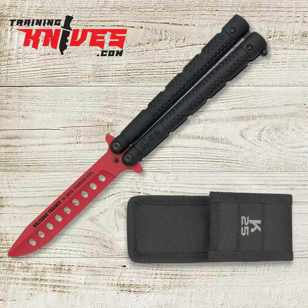 K25 Red 7Cr17Mov Balisong Butterfly Trainer 36251 | Training Knives