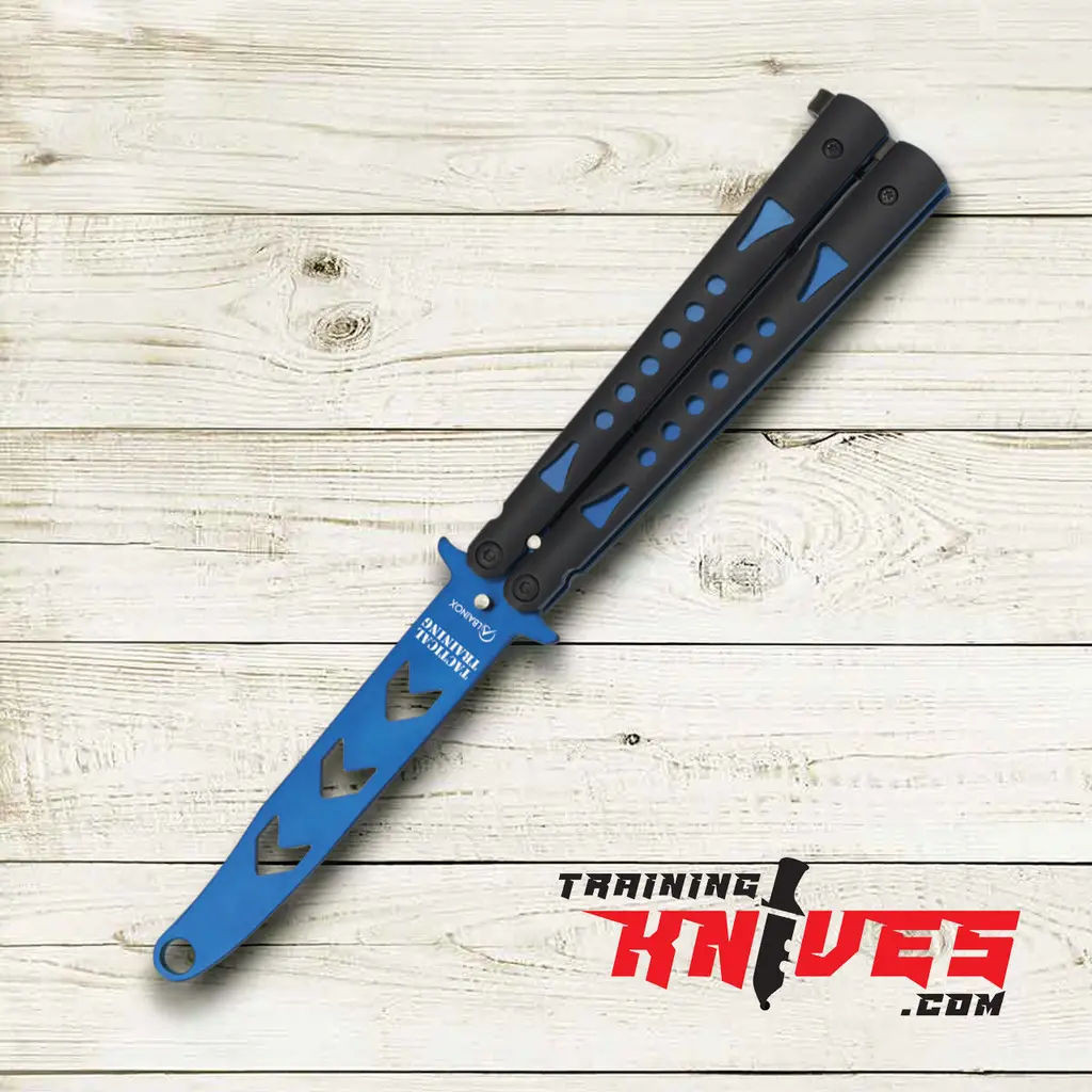 Albainox Blue 3Cr13Mov Aluminum Handle Balisong Butterfly Trainer
