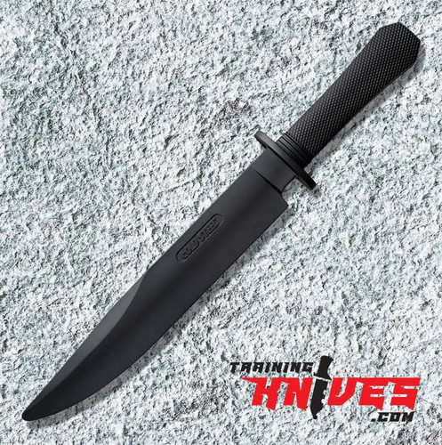 Cold Steel Santoprene Black Laredo Bowie Trainer shown with black Santoprene Bowie-style training blade and matching handle