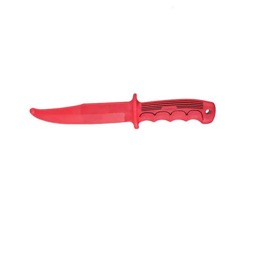 Fab Defense TKN Red Rubber Commando Training Knife red rubber trainer shown angled displaying full blade and handle design