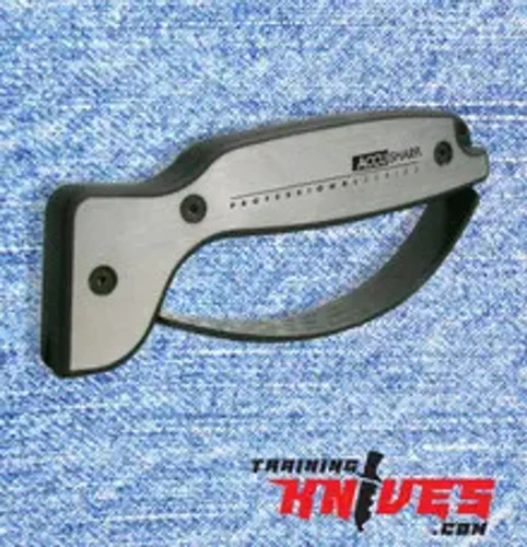 AccuSharp Professional Knife and Tool Sharpener shown with ergonomic handle and tungsten carbide sharpening blades