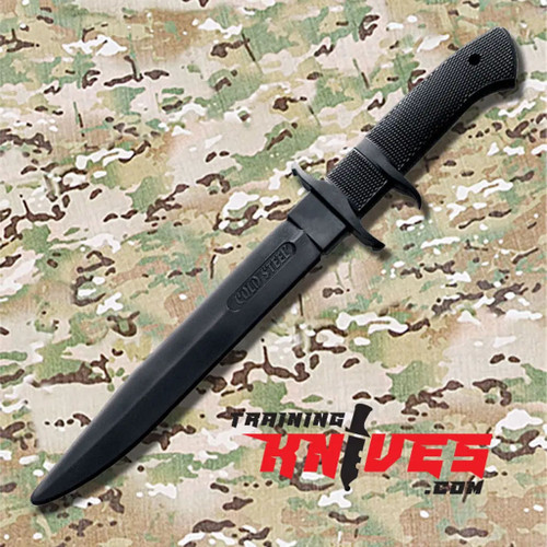 Cold Steel Black Bear Classic Santoprene rubber military trainer full view showing black rubber blade and handle