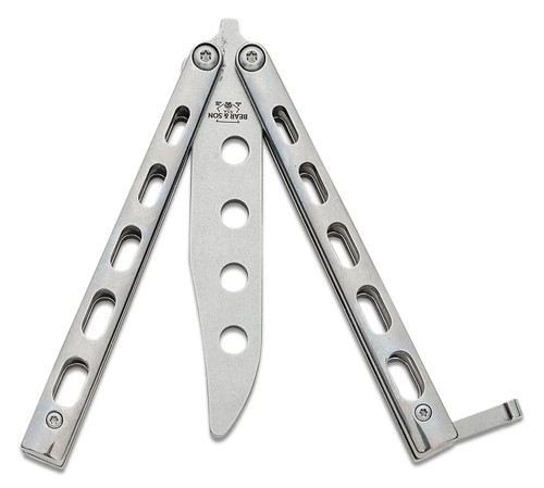 Bear & Son Mirror Finish Butterfly Trainer halfway open