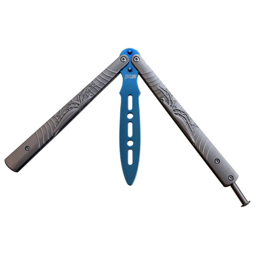 MTechUSA Rainbow Curved Tinite Blade Balisong Trainer MT-1168RB