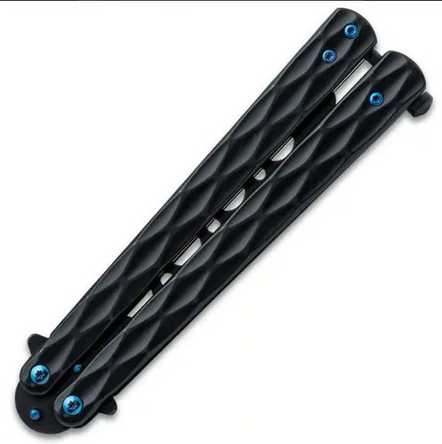 Umiikot Blue Storm butterfly trainer closed position stainless steel balisong