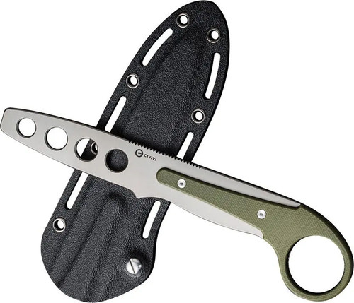 Trainer and Sheath View of Civivi Varius Green Fixed Karambit Military Dagger Training Knife CIVC22009C2 Trainer and Sheath View of Civivi Varius Green Fixed Karambit Military Dagger Training Knife CIVC22009C2