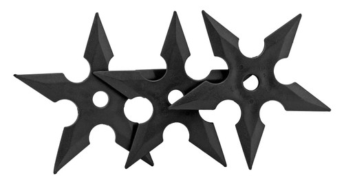 Otaku Gears 3-Piece Rubber Throwing Stars grouped closely so points touch, emphasizing set detail and compact display