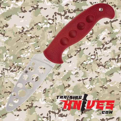 Hero – Spyderco Temperance 420J2 Red FRN Fixed Blade Trainer with dull stainless steel blade and red textured handle Hero – Spyderco Temperance 420J2 Red FRN Fixed Blade Trainer with dull stainless steel blade and red textured handle