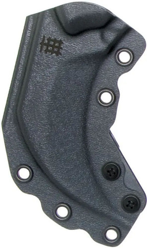 Halfbreed Blades Close Quarters Red Aluminum Red G10 Fixed Training Karambit black Kydex belt sheath shown separately with belt attachment visible