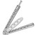 Black Legion Silver Skeleton Stainless Steel Butterfly Trainer shown open highlighting blade cutouts and skeletonized handle design