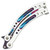 White Galaxy Stainless Steel Butterfly Balisong Trainer closed showing folded handles