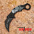 Albainox Stainless Steel The Punisher Folding Karambit Trainer shown open with blade fully deployed