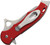 CSSD SC Bram Frank Abaniko 2 Redonda Drone Training Military Knife shown closed with red G10 handle, pocket clip, and lanyard hole visible