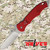 CSSD SC Bram Frank Abaniko 2 Redonda Drone Training Military Knife shown open with satin finish blunt trainer blade and red G10 handle