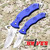 CSSD SC CRMIPT Satin 8Cr13MoV Blue G10 Military Training Knife shown with two open knives displayed side by side
