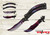 Snake Eye Tactical Galaxy 3Cr13MoV Black Galaxy Aluminum Butterfly Comb Trainer shown open with comb attachment installed and separate handles, comb blade, and blunt trainer blade displayed in the same image