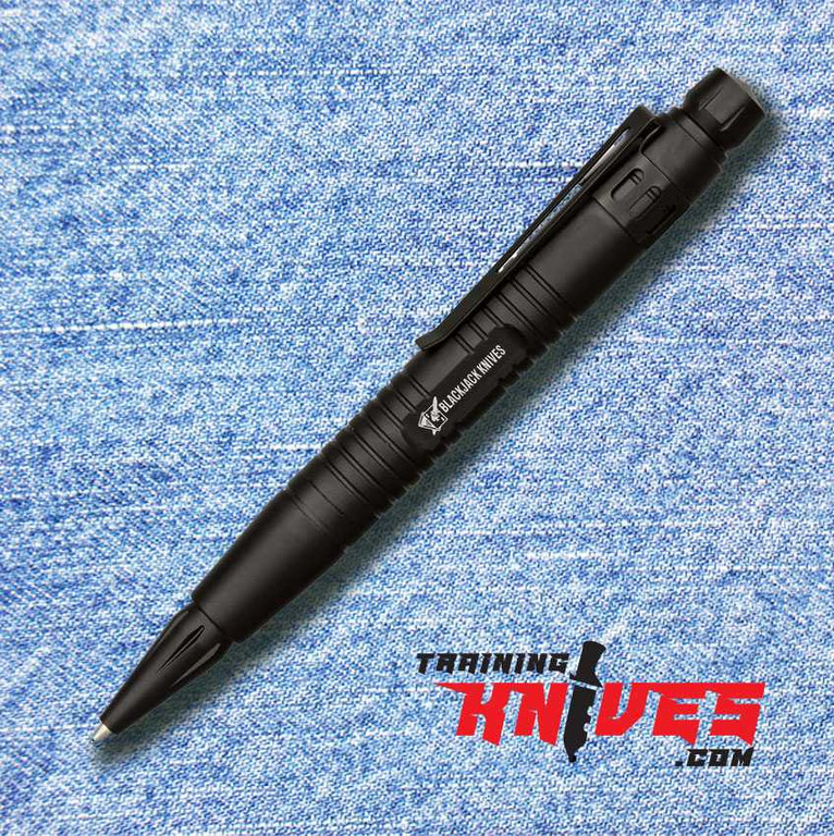 BlackJack International Black Aluminum Tactical Pen BJ058, Non Knives, Training Knives