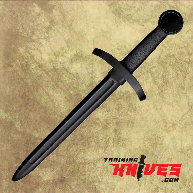 Cold Steel Polypropylene Black Dagger Sword Trainer CS92BKD shown full length with black polypropylene dagger blade and handle visible