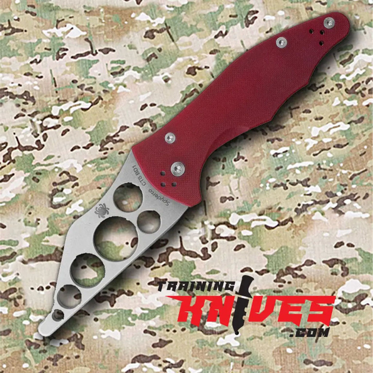 Hero View of the Spyderco Yojimbo 2 CTS-BD1 Red G10 Handle Military Folding Trainer SC85TR2