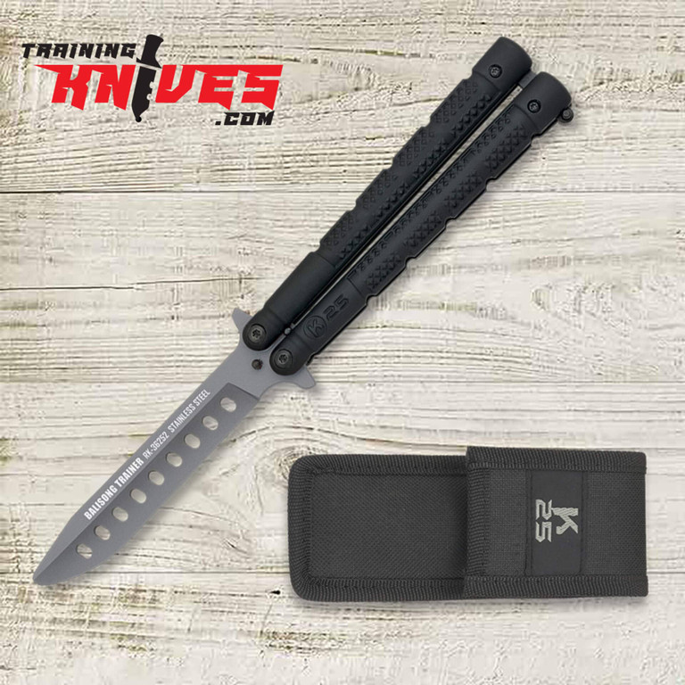 K25 Grey 7Cr17Mov Balisong Butterfly Trainer 36252